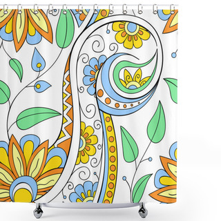 Personality  Floral Ornamental Doodle Pattern Shower Curtains