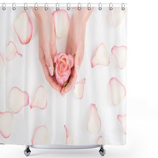 Personality  Female Hands With Flower Shower Curtains