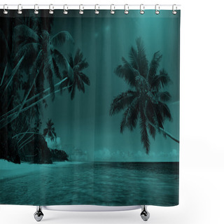 Personality  Tropical Paradise Beach Concept Shower Curtains