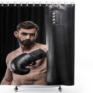 Personality  Boxer With Punching Bag  Shower Curtains