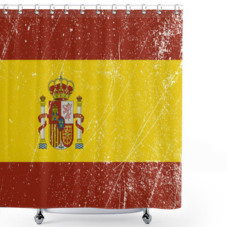 Personality  Spanish Flag Vintage Shower Curtains