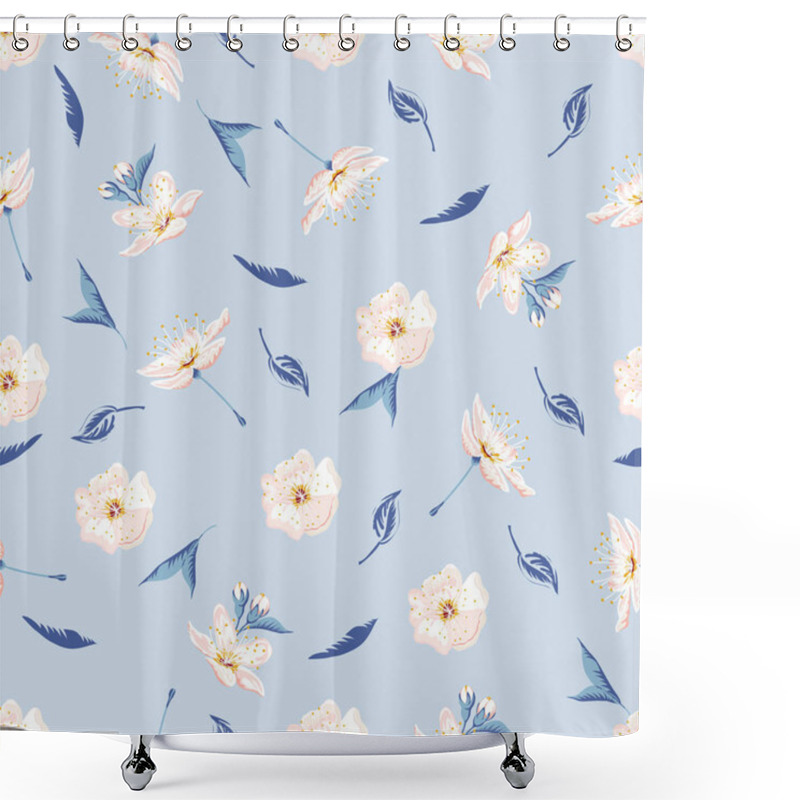 Personality  background with flowers and leaves shower curtains