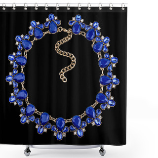 Personality  Gold Necklace With Sapphire Shower Curtains