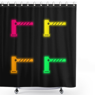 Personality  Barrier Four Color Glowing Neon Vector Icon Shower Curtains