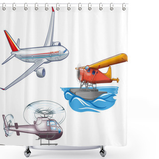 Personality  Air Transport Shower Curtains