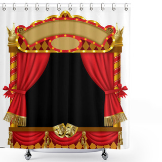 Personality  Puppet Show Booth Shower Curtains