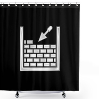 Personality  Brickwork Silver Plated Metallic Icon Shower Curtains