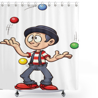 Personality  Cartoon Juggler Shower Curtains