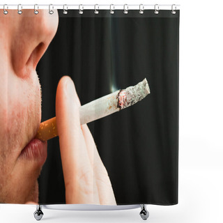 Personality  Man Smoking A Cigarette Shower Curtains