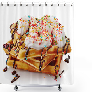 Personality  Belgian Waffles Shower Curtains