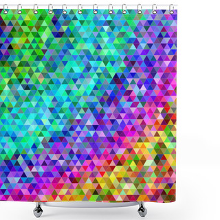Personality  Abstract Multicolored Triangle Tile Background Shower Curtains