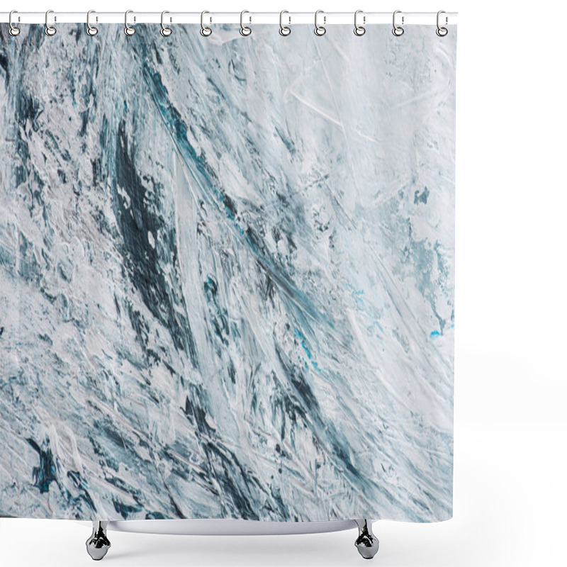 Personality  Close Up Of Light Blue And White Brush Strokes Of Oil Paint Shower Curtains