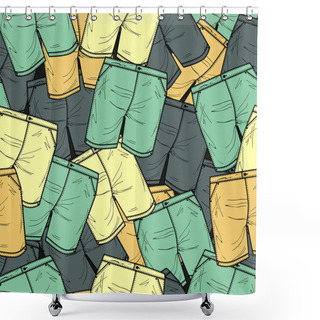 Personality  Vector Background With Different Shorts. Shower Curtains