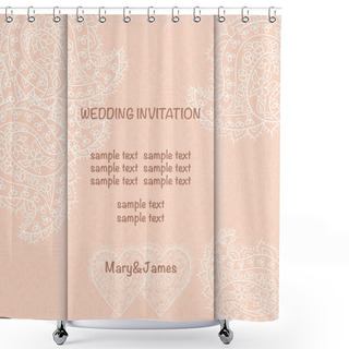 Personality  Wedding Invitation Card Shower Curtains
