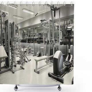 Personality  Gym Interior With Equipment Shower Curtains