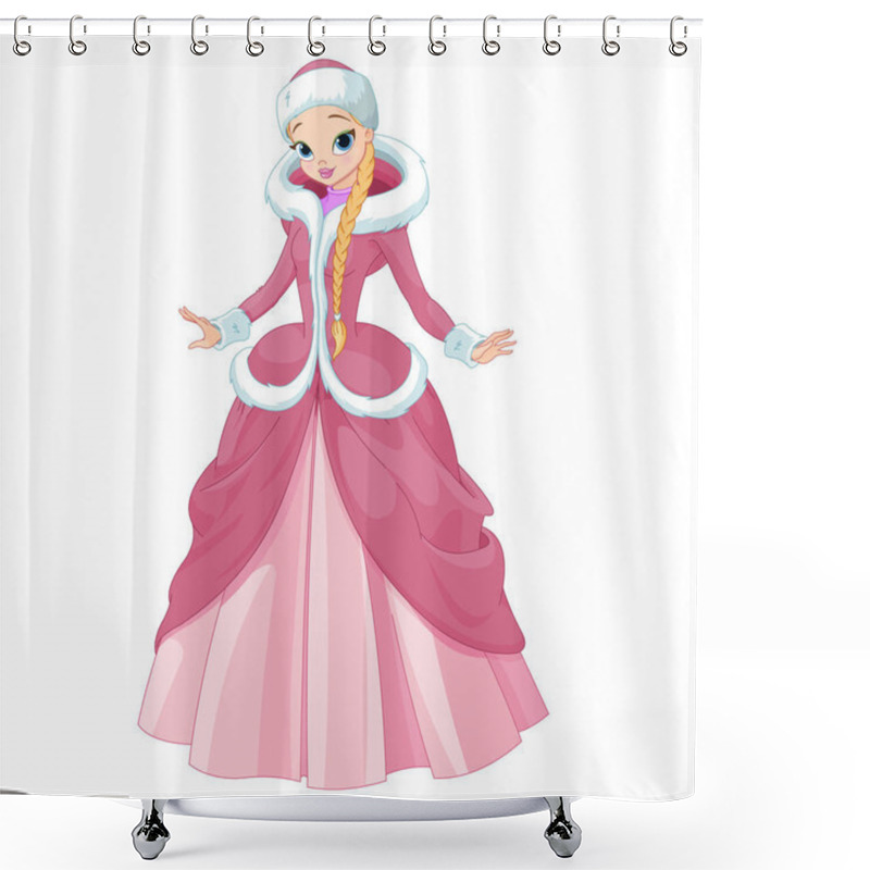 Personality  Beautiful Fairytale Princess In Pink Dress Shower Curtains