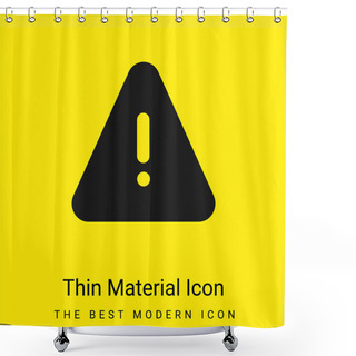 Personality  Alert Minimal Bright Yellow Material Icon Shower Curtains