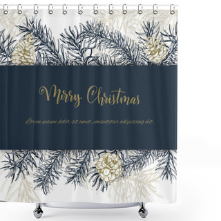 Personality  Christmas Sketch Hand Drawn Illustration Shower Curtains