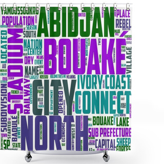 Personality  Bouake Typography, Wordcloud, Wordart, Bouake, Travel, City, Background, Africa Shower Curtains