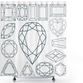 Personality  Stone Shapes Against White Shower Curtains