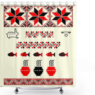 Personality  Folk Ornament Elements Shower Curtains