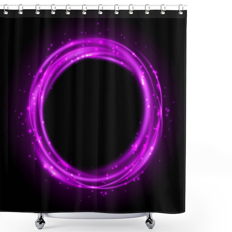 Personality  Metallic Gold Banner With Text Space Illustration  Shower Curtains