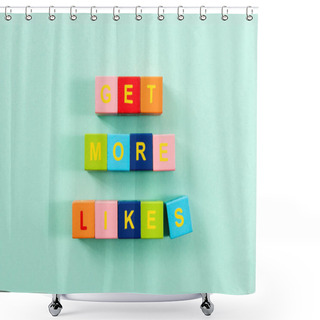 Personality  Colorful Cubes With Text Shower Curtains