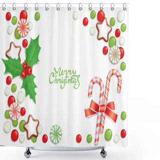Personality  Christmas Candy Background Shower Curtains