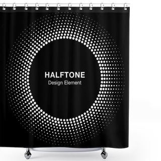 Personality  White Abstract Halftone Circle Logo Design Element Shower Curtains