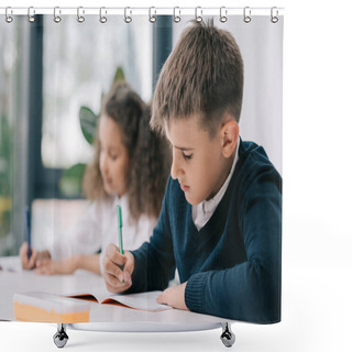 Personality  Schoolkids Studying In Classroom Shower Curtains