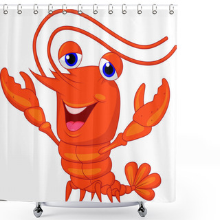 Personality  Cute Lobster Cartoon Shower Curtains