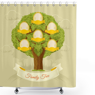 Personality  Family Tree. Vector Flat Illustration Shower Curtains