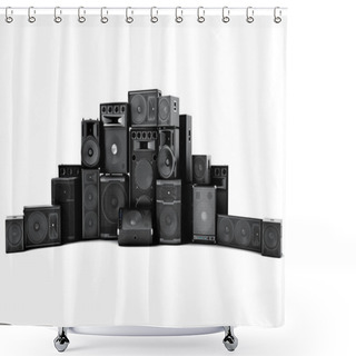 Personality  Large Group Of Speakers In A Row Shower Curtains