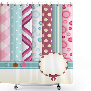 Personality  Vintage Scrapbook Layout Shower Curtains