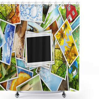Personality  Collection Of Photos With An Empty Photo Shower Curtains