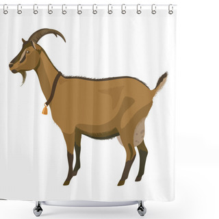 Personality  Brown Goat, Side View, Isolated Shower Curtains