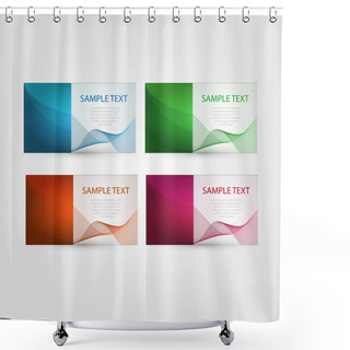 Personality  Vector Set Of Abstract Stylish Bright Colorful Business Cards Wave Design Shower Curtains