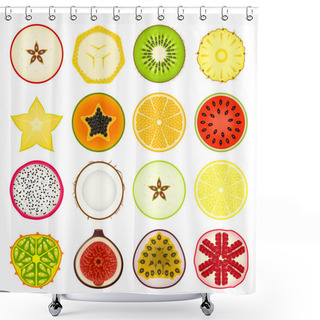 Personality  Icon Set Fruits Shower Curtains