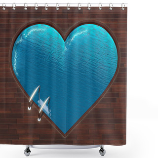 Personality  Shaped Pool Heart Shower Curtains