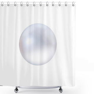 Personality  Realistic White Pearl With Shadow Isolated On White Background Shower Curtains