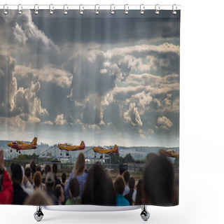 Personality  Group Of Planes In Flight Shower Curtains