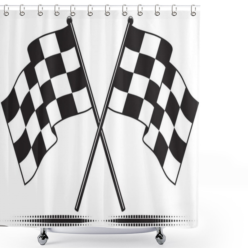 Personality  Vector Checkered Flags Shower Curtains