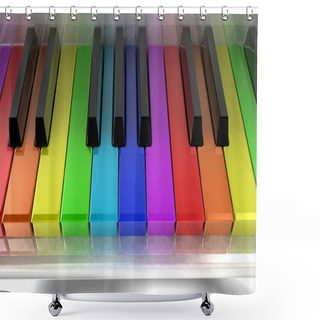 Personality  The Rainbow Piano Shower Curtains