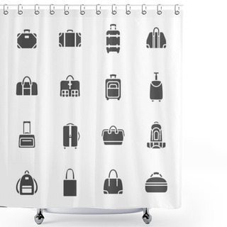 Personality  Baggage Icon Set Shower Curtains