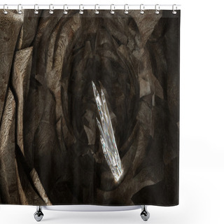 Personality  Crystal Columns In The Dark Cave Shower Curtains