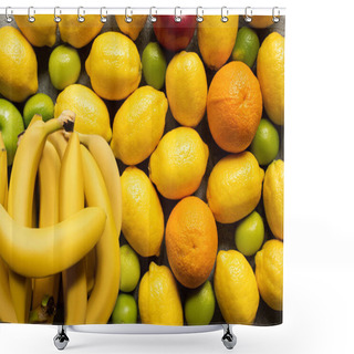 Personality  Top View Of Colorful Delicious Summer Fruits Shower Curtains