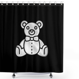 Personality  Bear Silver Plated Metallic Icon Shower Curtains