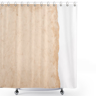 Personality  Top View Of Vintage Empty Aged Paper Isolated On White Shower Curtains