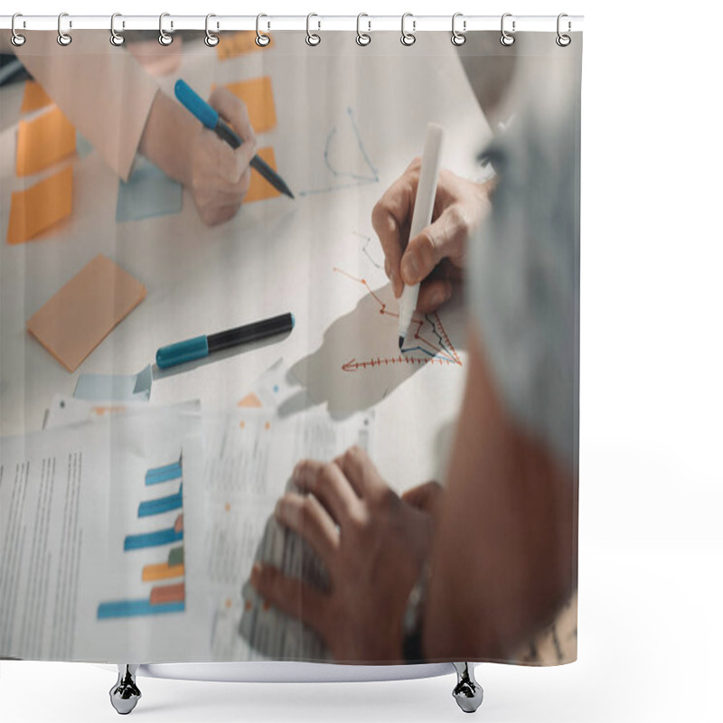 Personality  Business People Working With Graphs  Shower Curtains