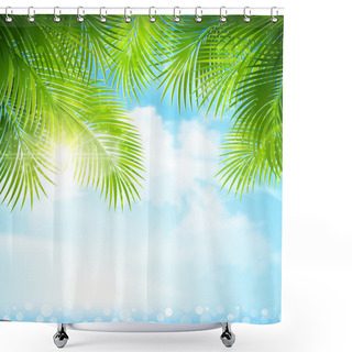 Personality  Palm Leaves With Bright Sunlight Shower Curtains